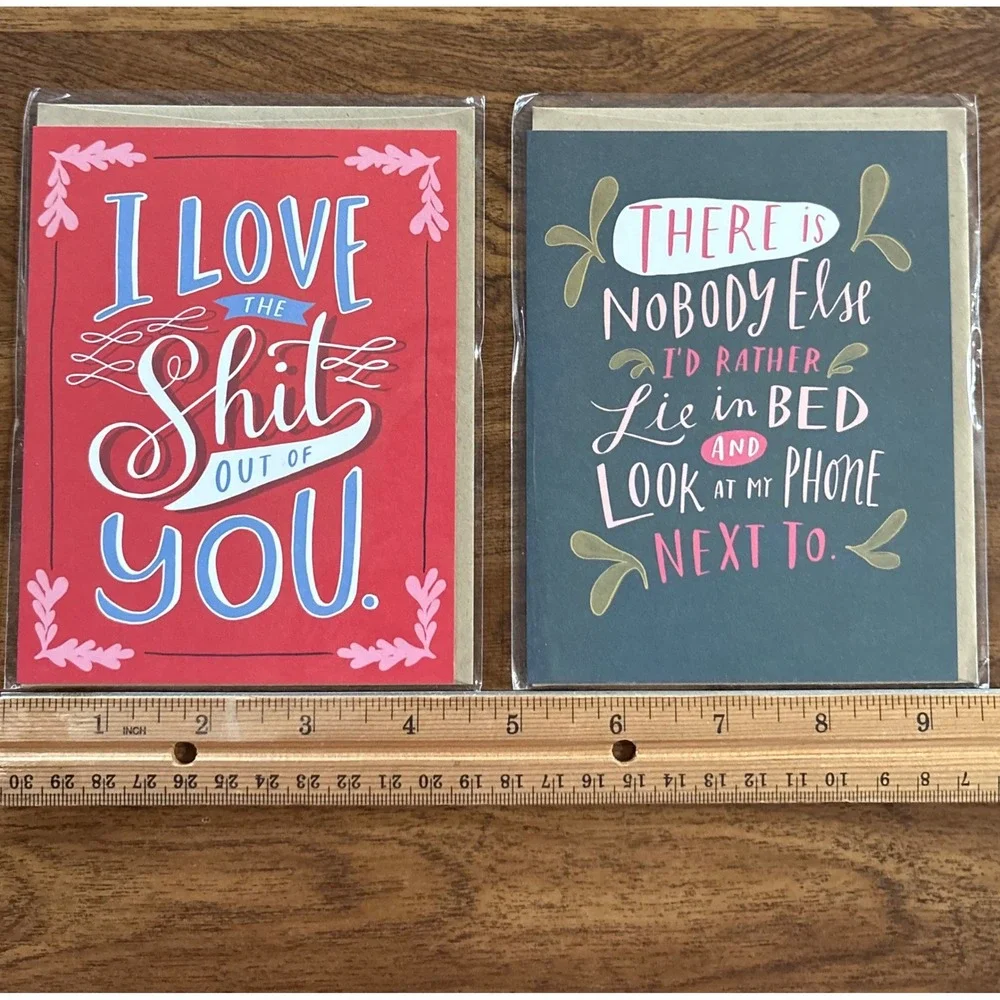 2 Emily McDowell Greeting Cards Funny Sarcastic Love Anniversary Wedding for Him